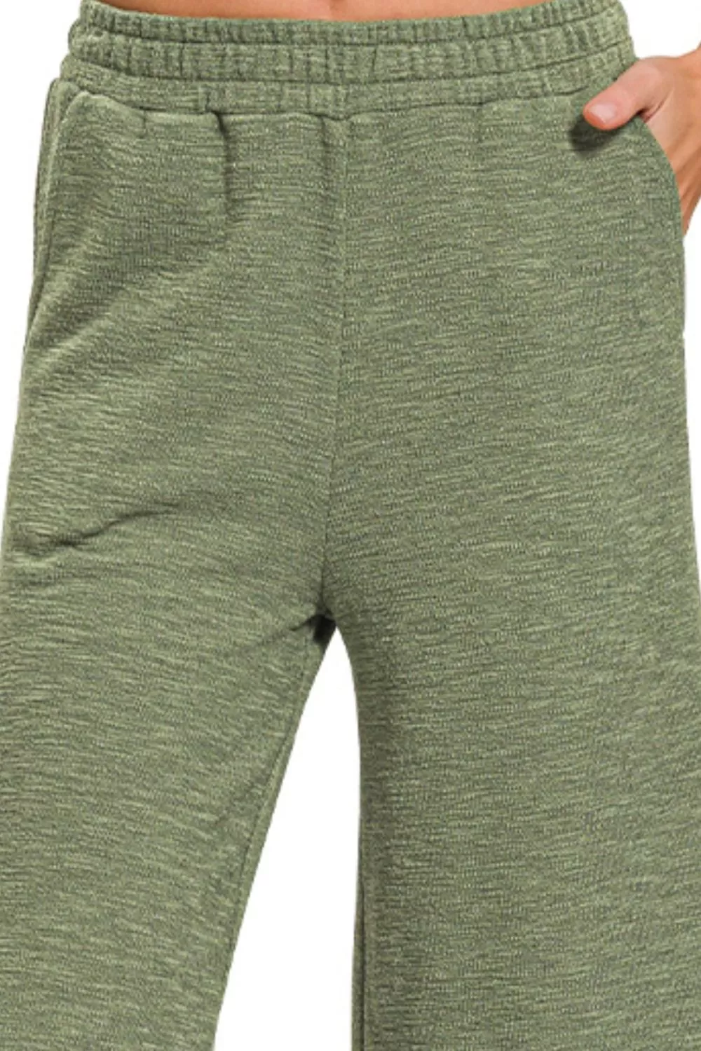 Cotton Slub Wide Leg Pants, image 3