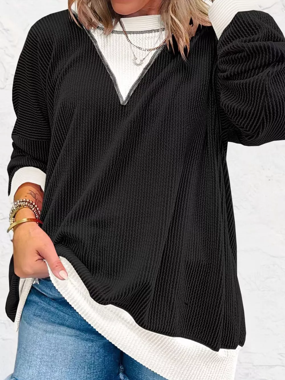 Contrast Dropped Shoulder Sweatshirt, image 19