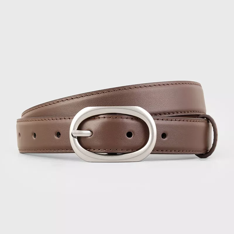 Oval Buckle Leather Belt, image 5