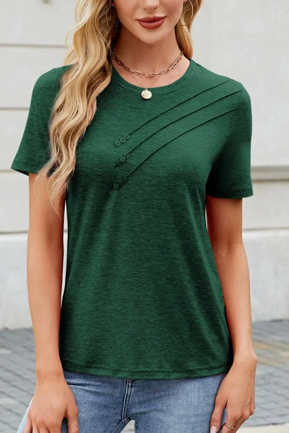 Round Neck Short Sleeve T-Shirt, image 5