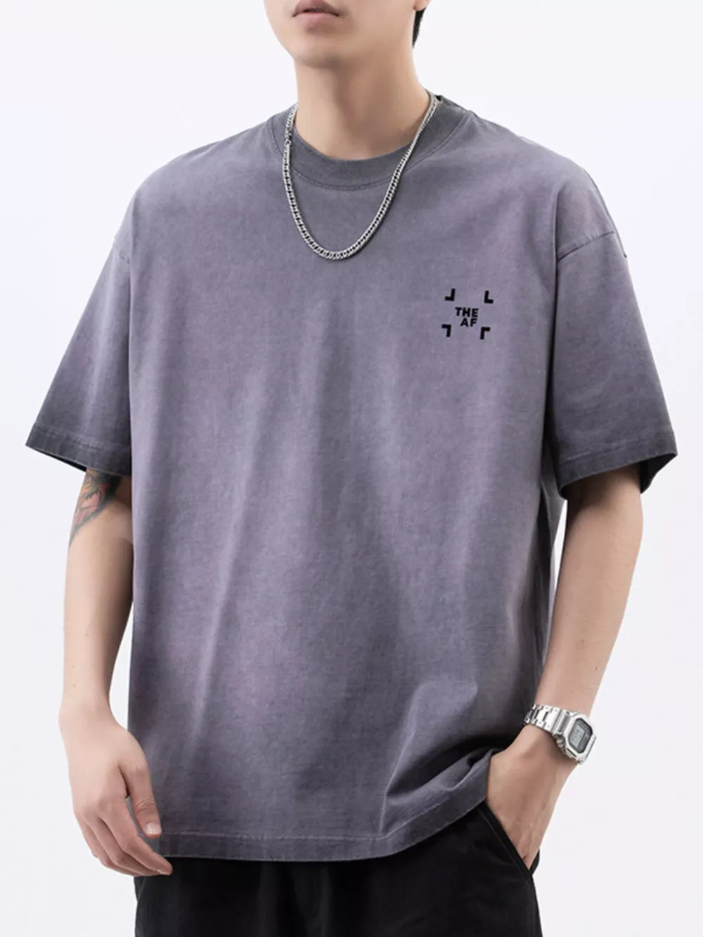 Men's Plus Size Round Neck Short Sleeve T-Shirt, image 2