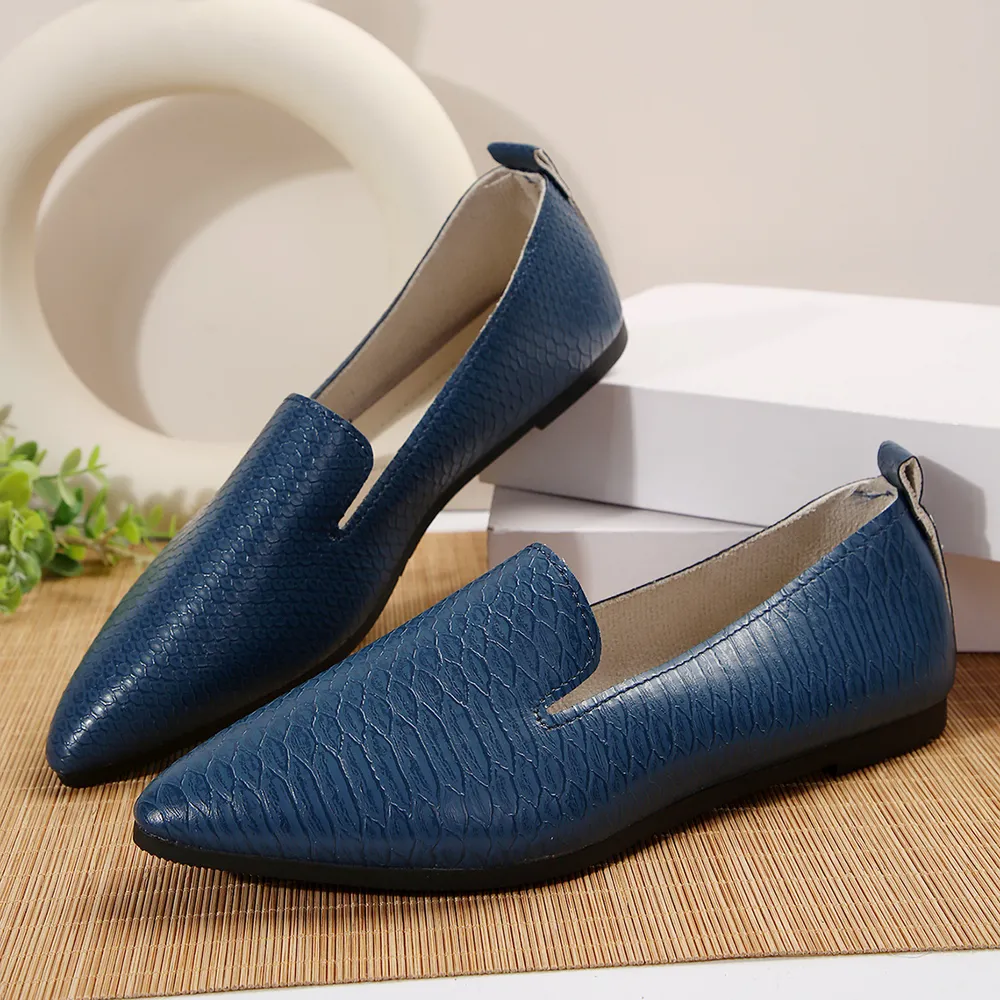 Snake Print Pointed Toe Slip-Ons, image 4