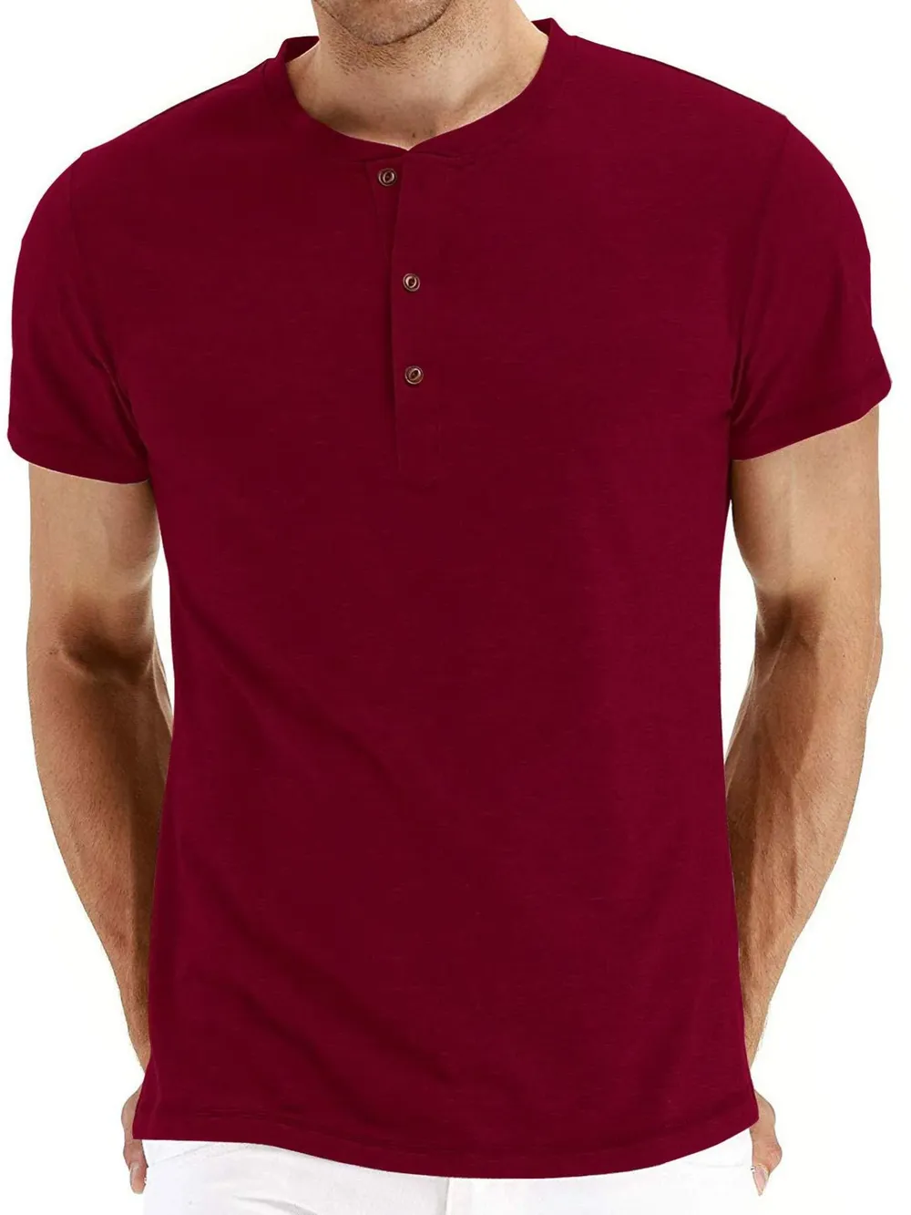 Men's Short Sleeve Henley Polo Shirt, image 8
