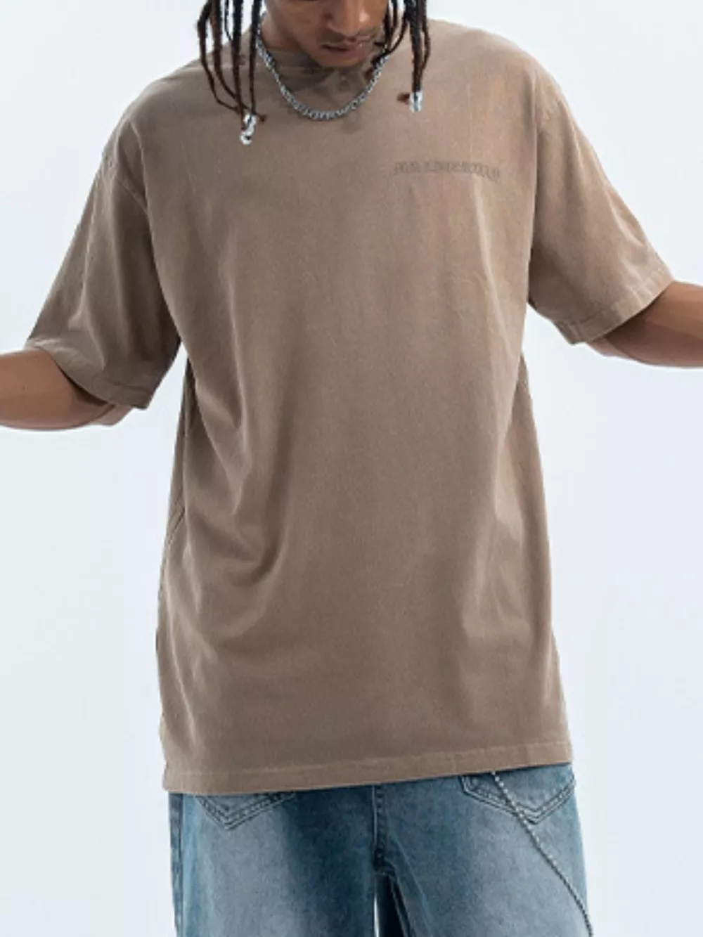 Men's Letter Round Neck Short Sleeve T-Shirt