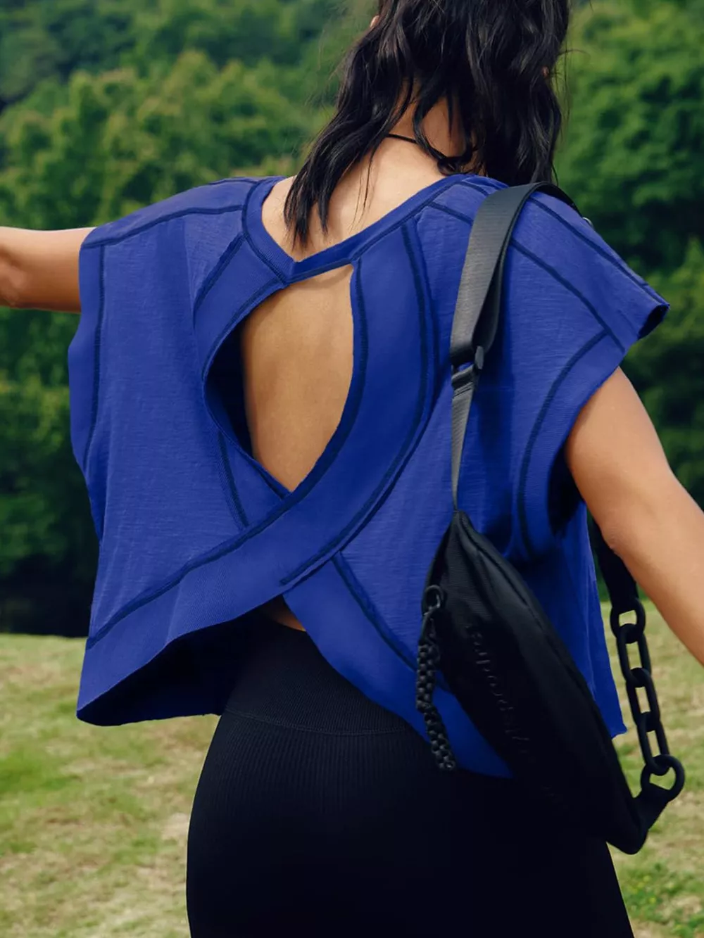 Cutout Back Short Sleeve T-Shirt, image 8