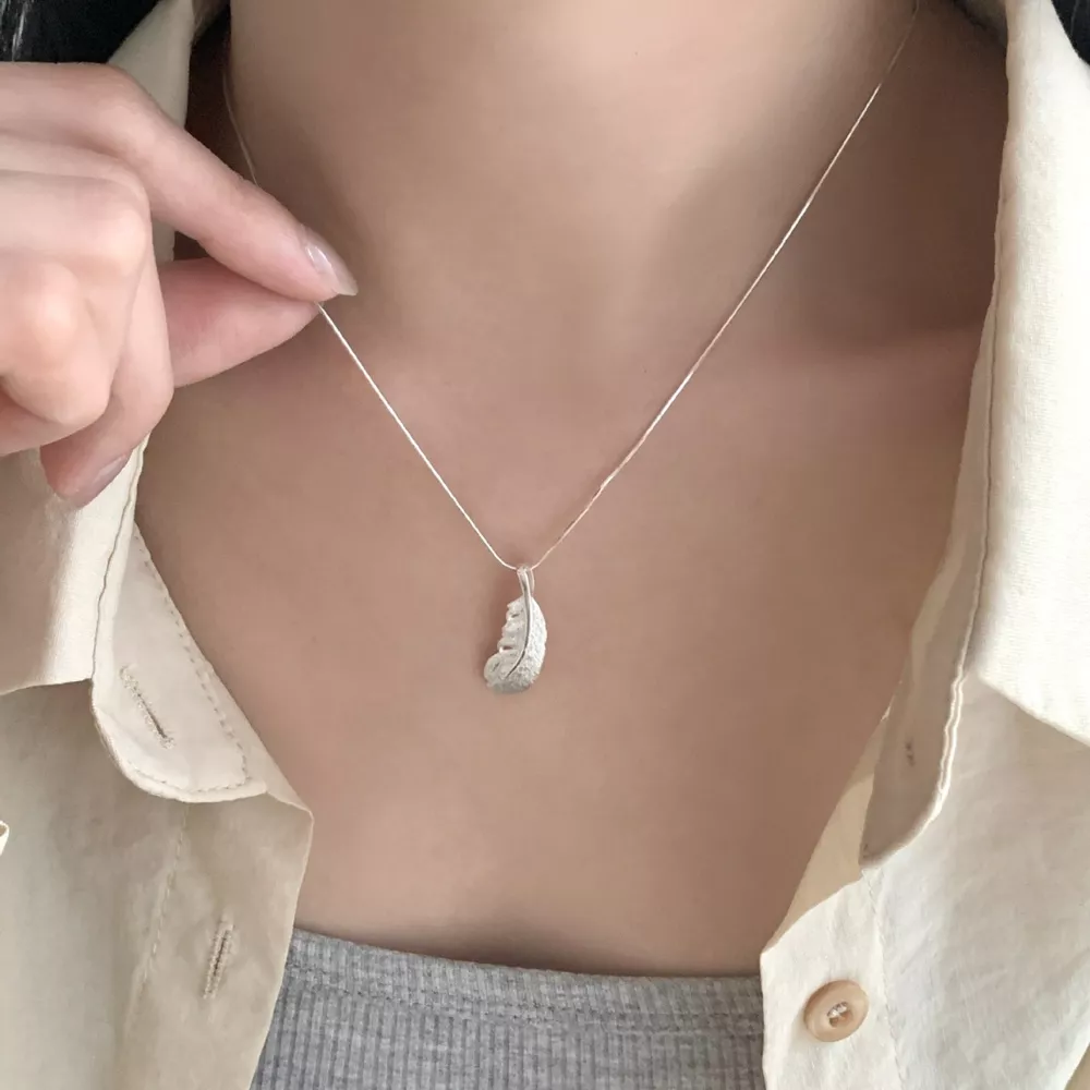 Feather Pendant Necklace, image 2