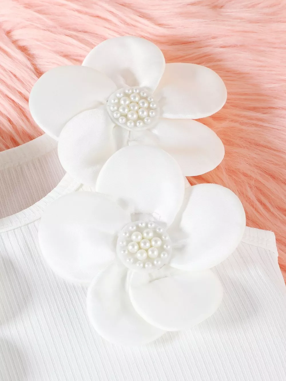 Children's Floral Applique Top & Bow Decor Skirt Set, image 3