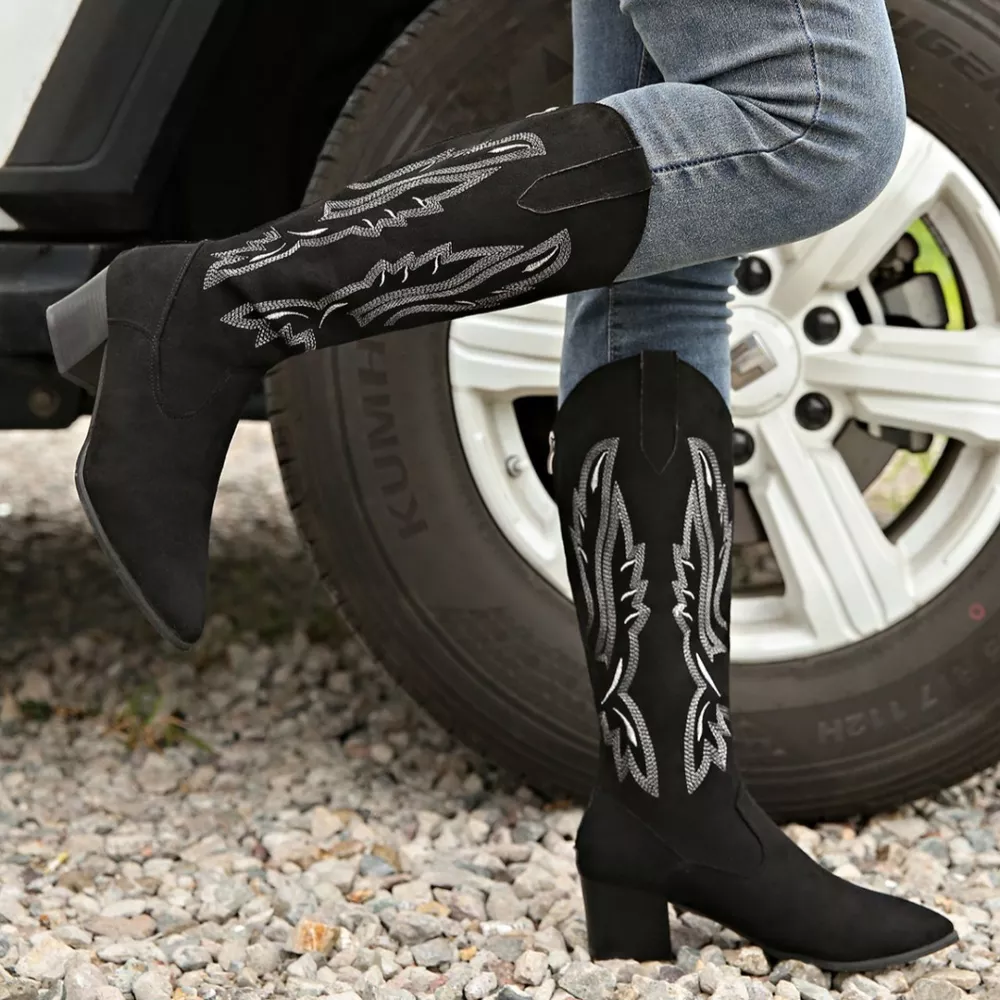 Point Toe Block Heels Boots, image 9