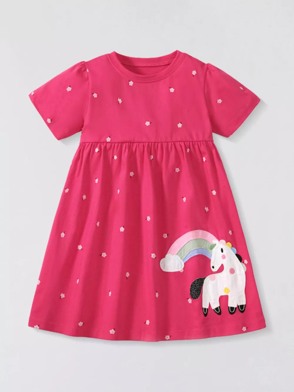 Children's Unicorn Rainbow Short Sleeve Dress