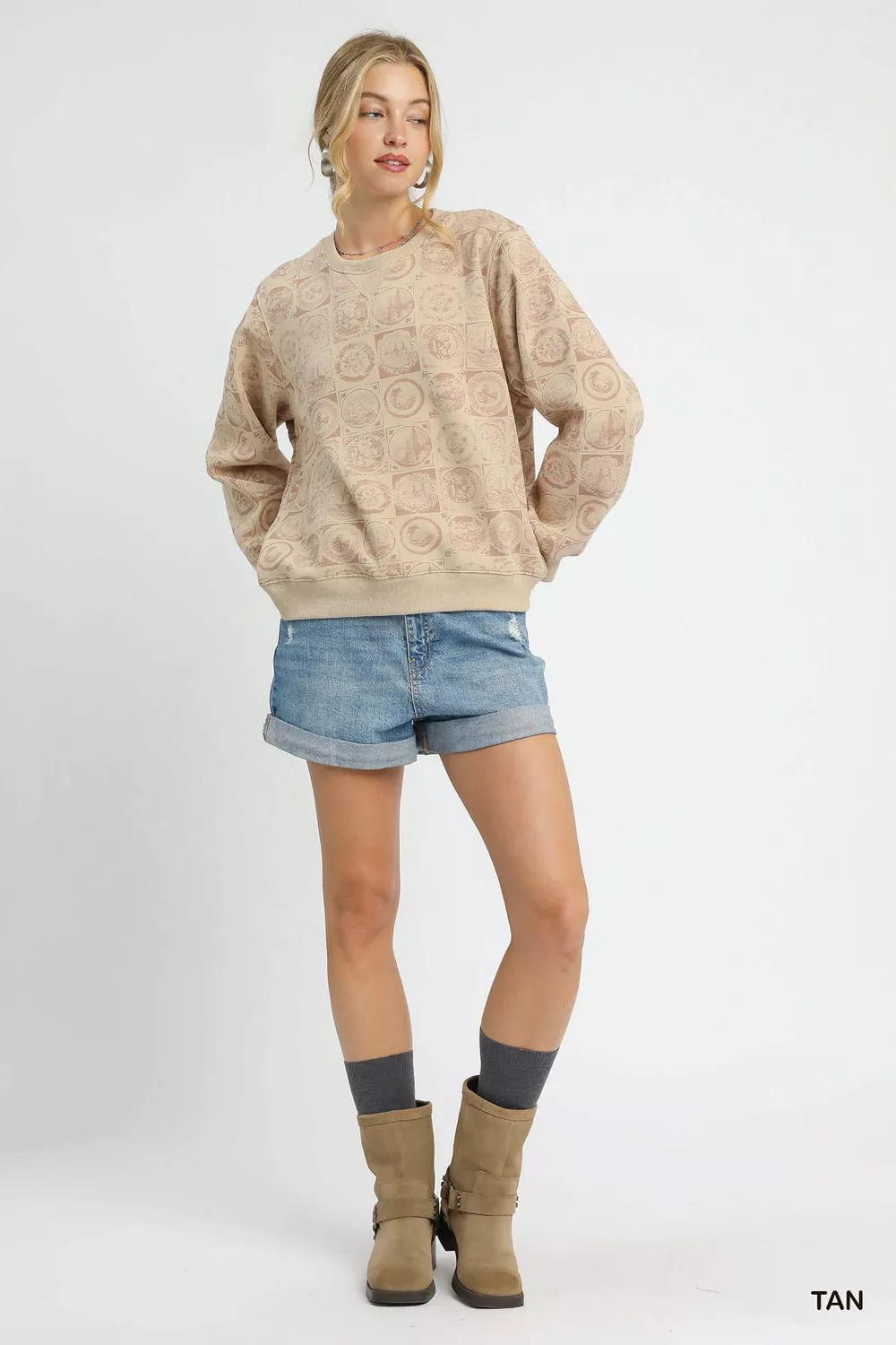Coin Stamp Print Sweatshirt, image 4