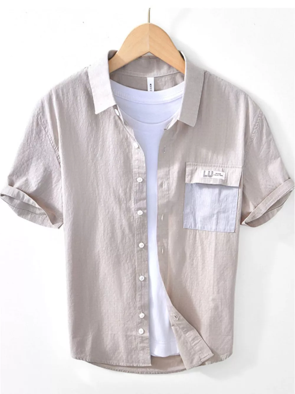 Men's Casual Short-Sleeve Button-Down Shirt, image 4