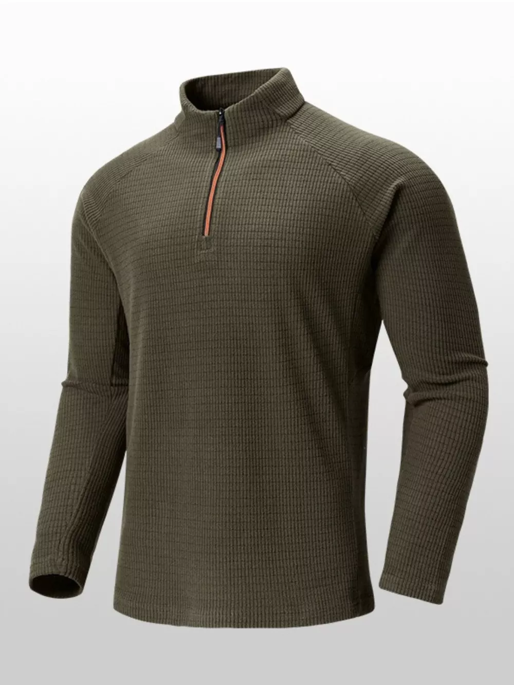 Men's Plus Size Textured Quarter- Long Sleeve Top, image 5
