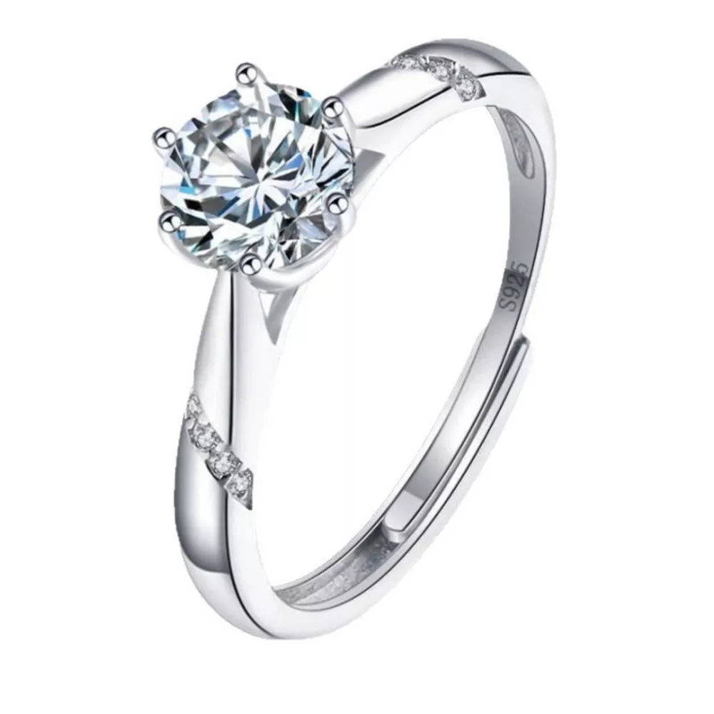 1 Carat Moissanite 925 Sterling Silver Ring, image 3