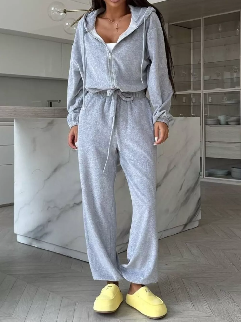 Zip-Up Hoodie and Joggers Set, image 6