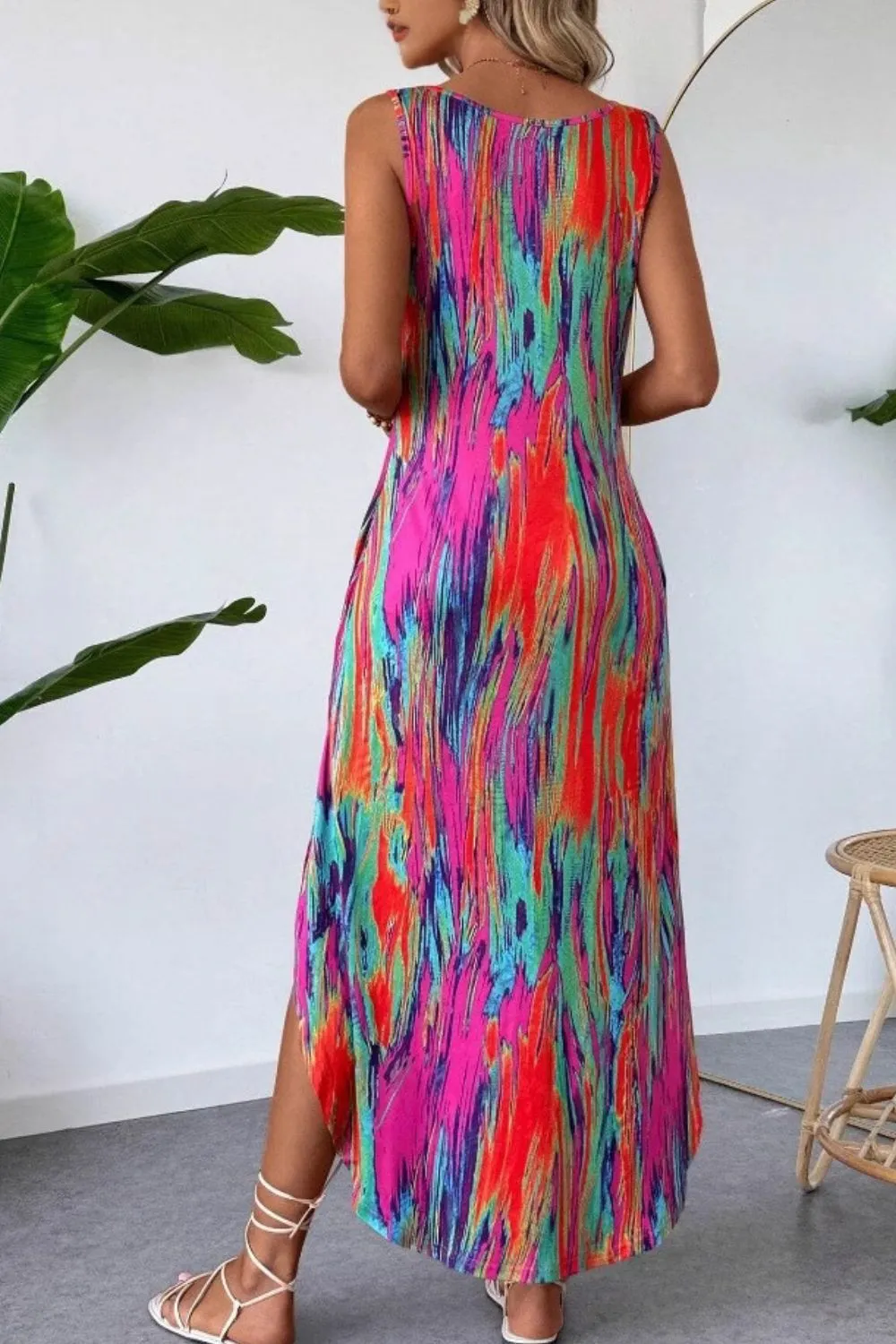 Scoop Neck Sleeveless Dress with Pockets, image 4
