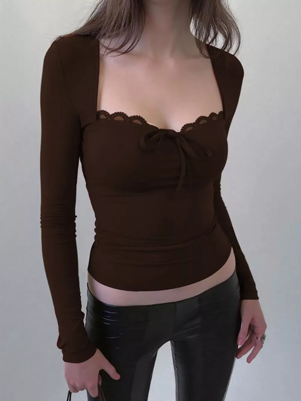 Lace Trim Long Sleeve T-Shirt, image 19