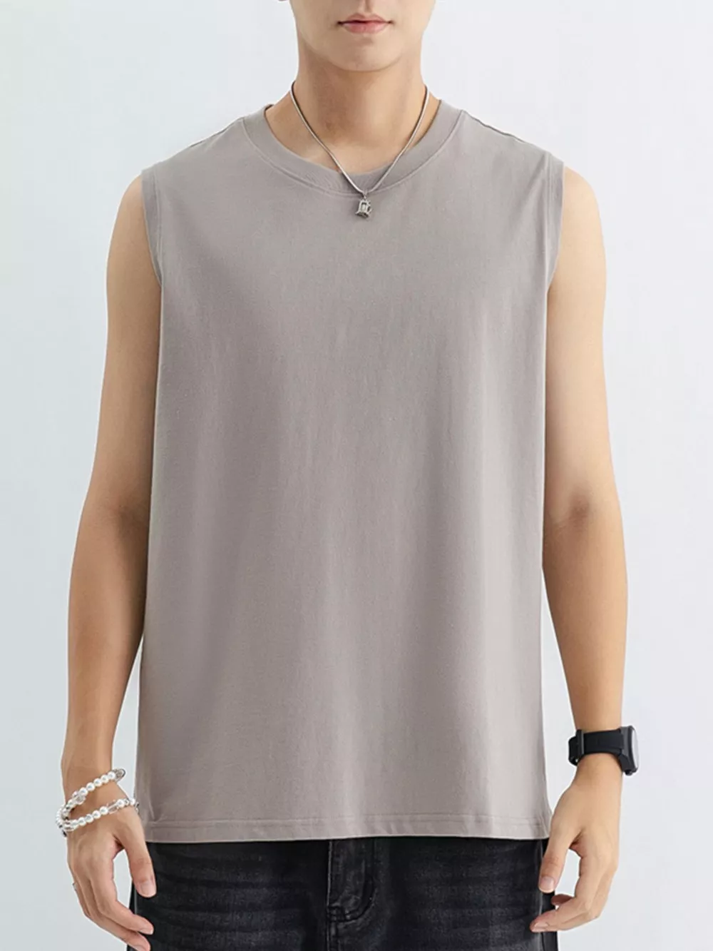 Men's Plus Size Round Neck Tank, image 8