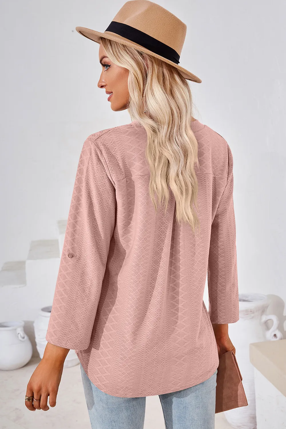 Notched Roll-Tab Sleeve T-Shirt, image 18