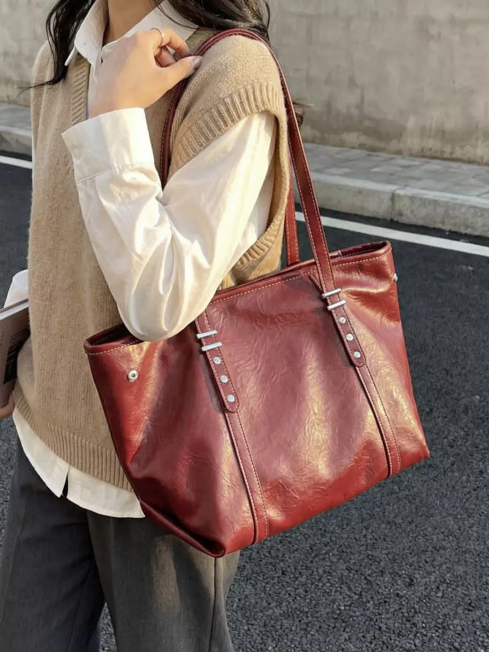 Vintage Style Large Capacity Tote Bag, image 3