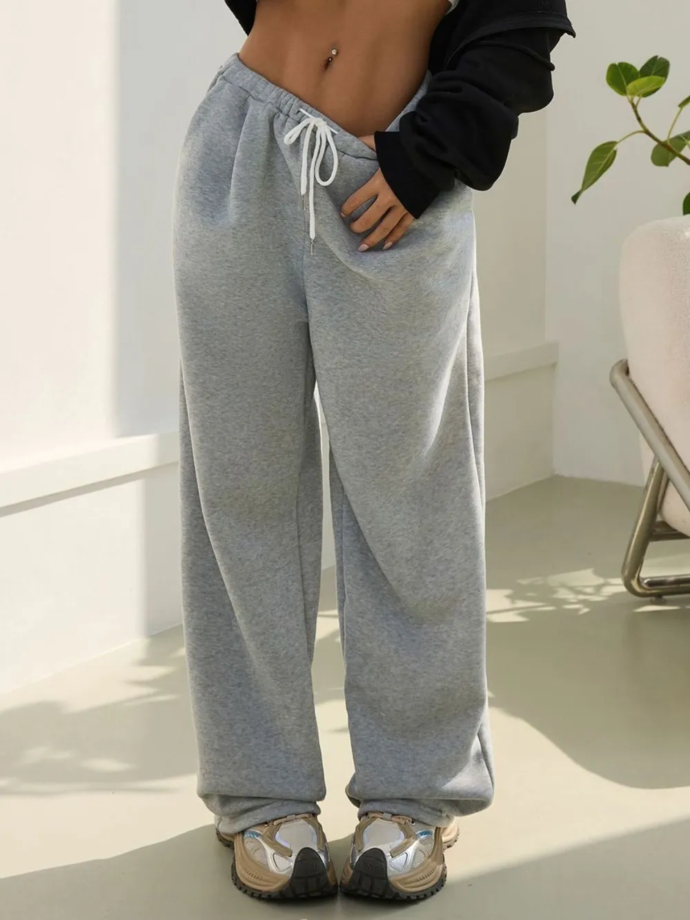 Drawstring Wide Leg Pants, image 3