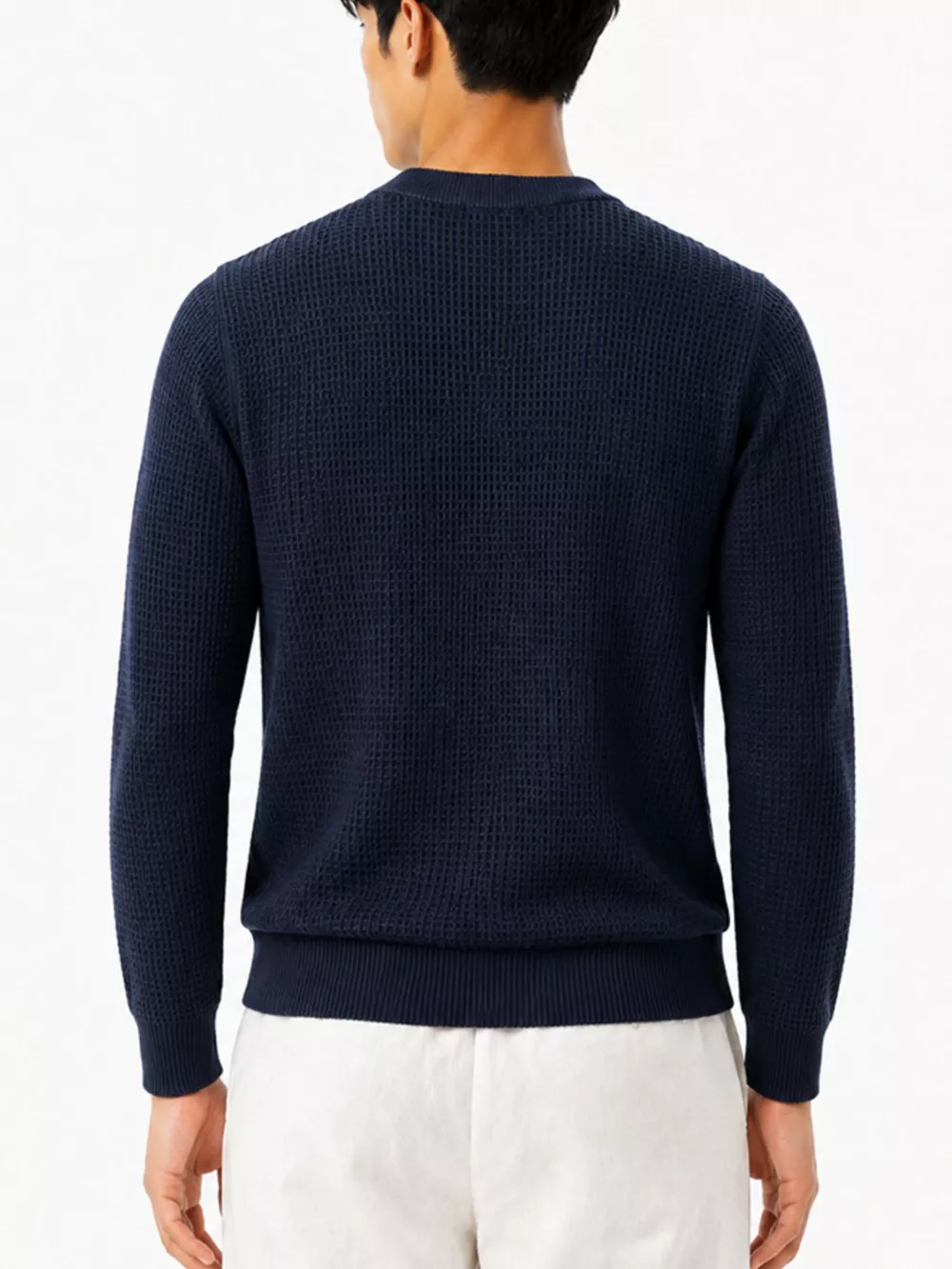 Men's Plus Size Waffle-Knit Crew Neck Knit Top, image 7