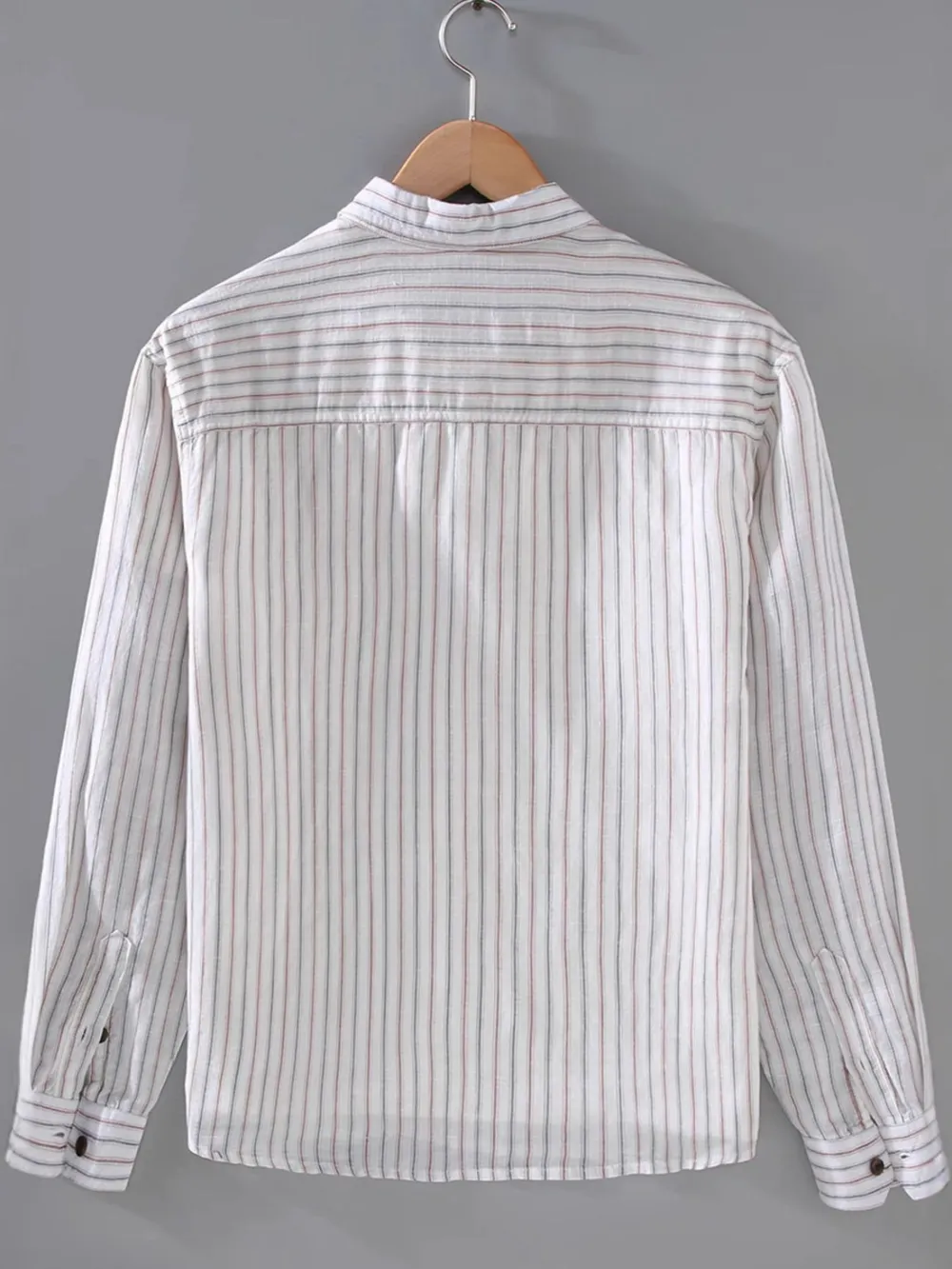 Men's Plus Size Striped Button-Up Shirt with Chest Pocket, image 5