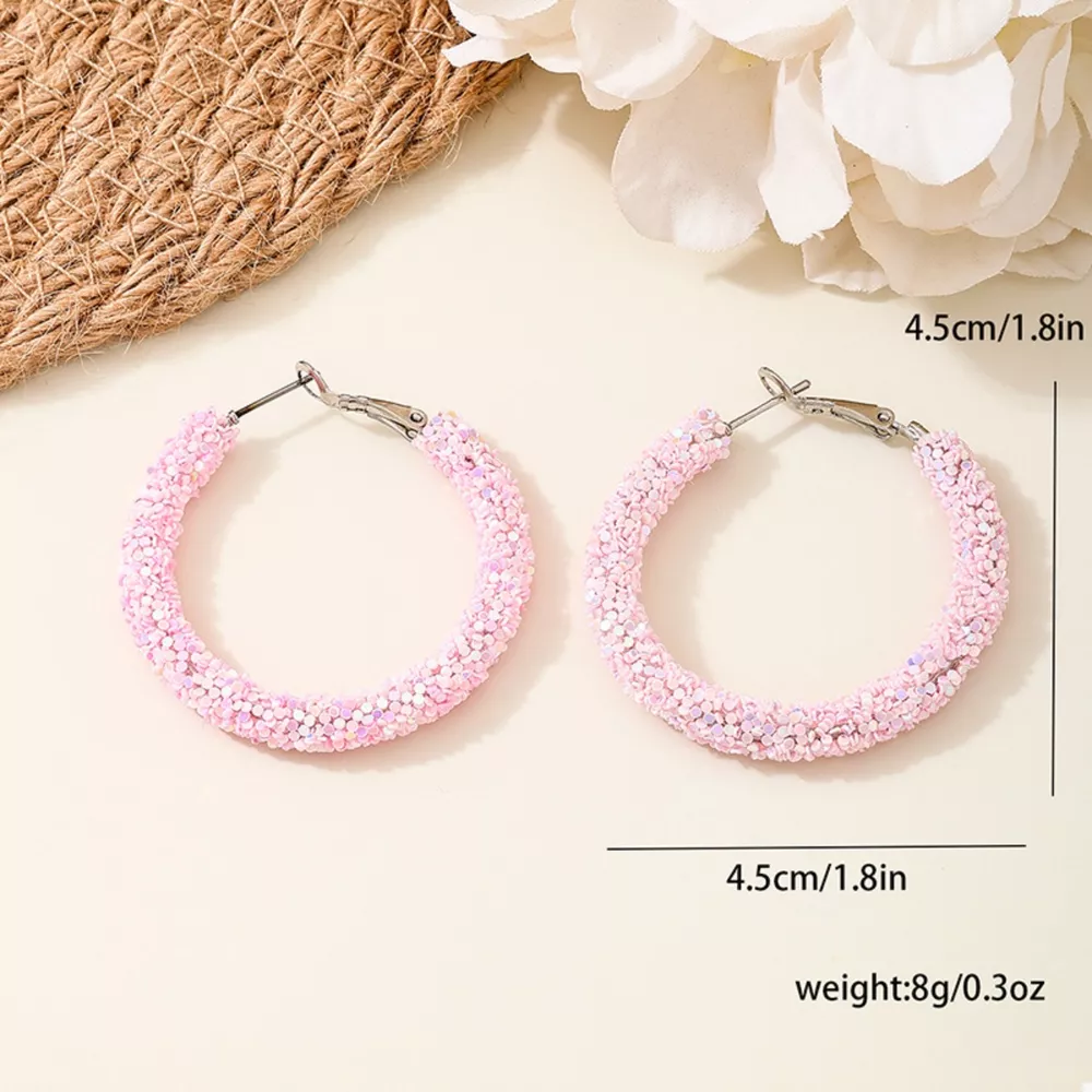 Sparkling Alloy Hoop Earrings, image 5