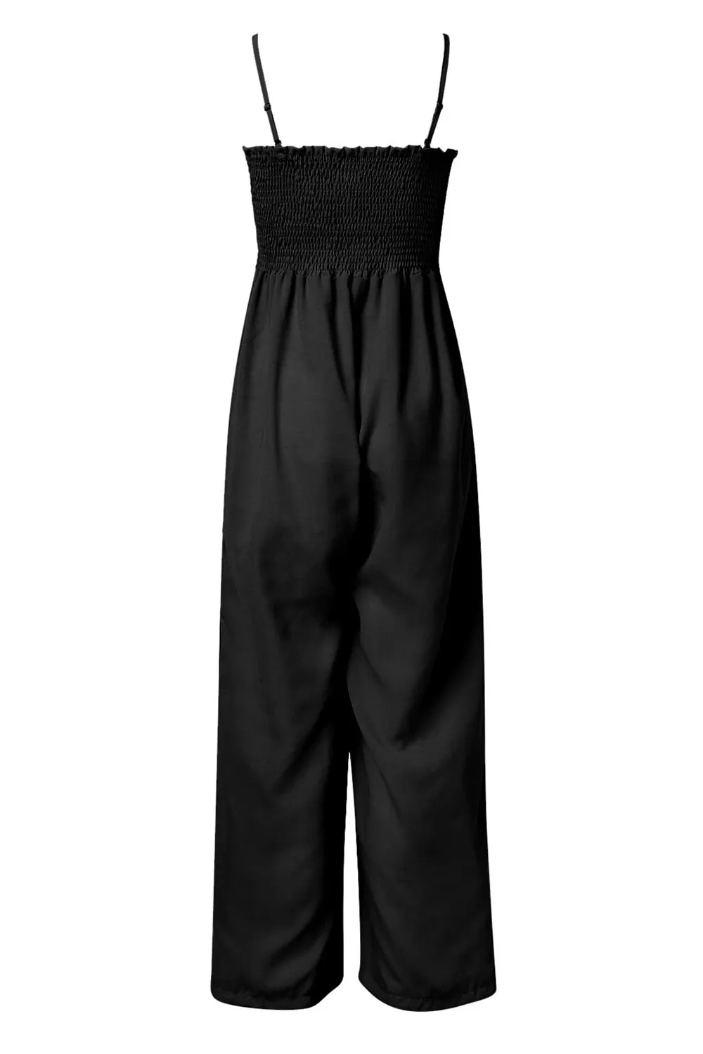 Smocked Spaghetti Strap Wide Leg Jumpsuit, image 9