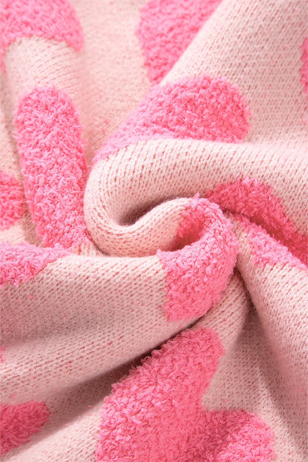 Valentine's Day Heart Jacquard Round Neck Sweater, image 11
