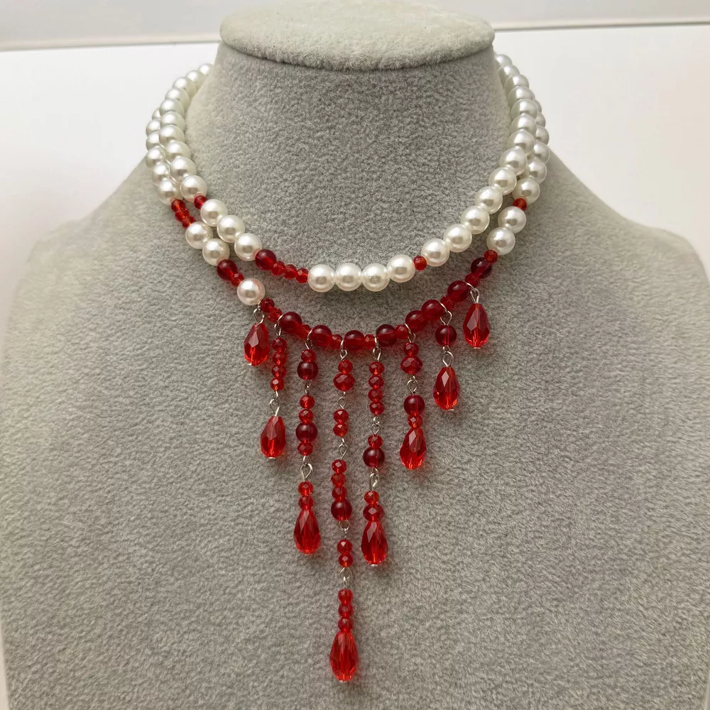Halloween Teardrop Beaded Double Layered Necklace, image 9