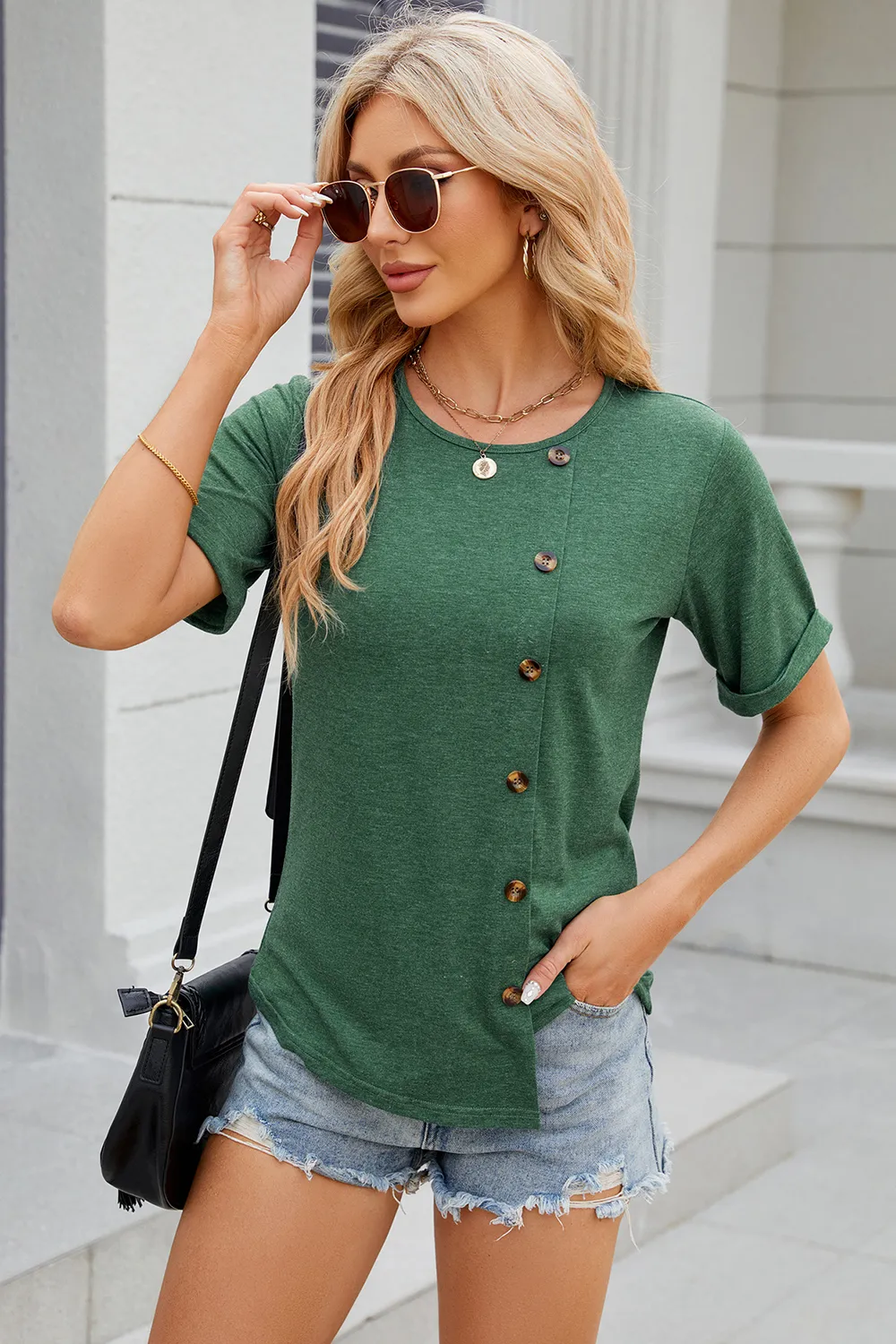 Round Neck Short Sleeve T-Shirt, image 27