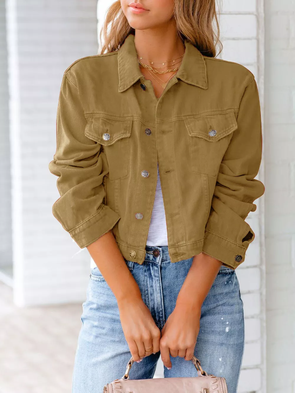 Button Up Long Sleeve Denim Jacket, image 21