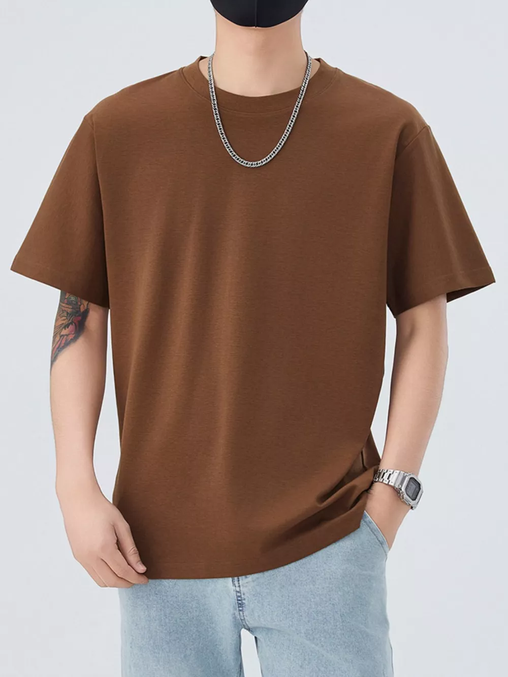 Men's Full Size Round Neck Short Sleeve T-Shirt Plus Size, image 8