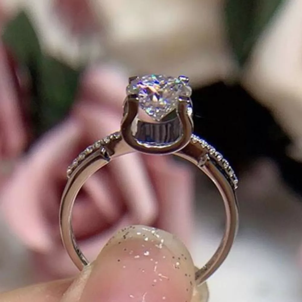 2 Carat 925 Sterling Silver Moissanite Ring, image 2