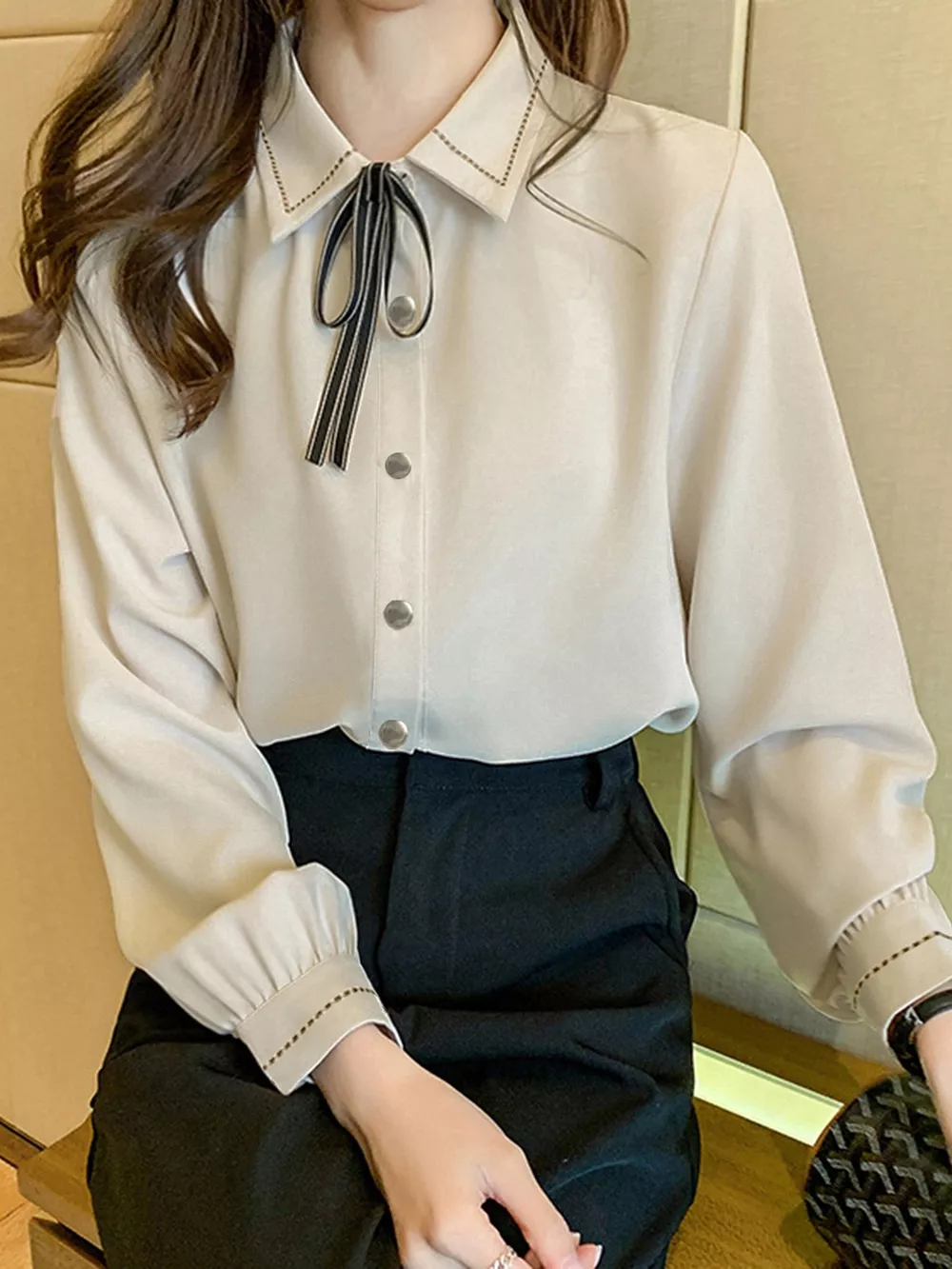 Bow Tie Long-Sleeve Shirt, image 7