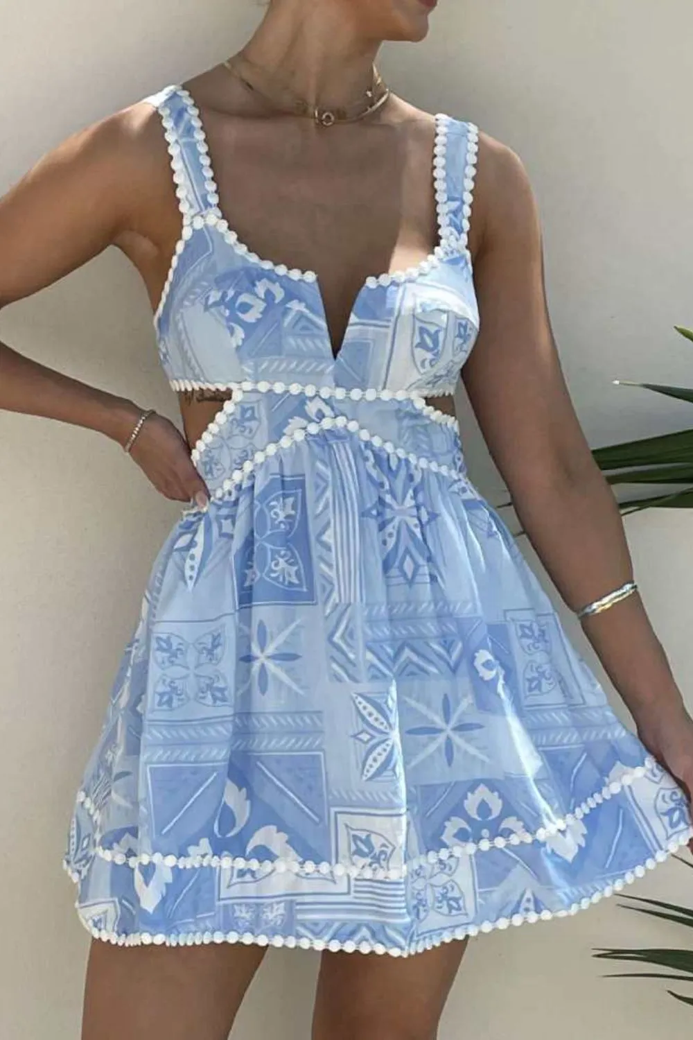 Cutout Printed Mini Dress, image 9