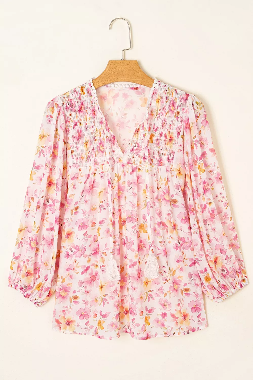 Floral Print Tie-Neck Blouse, image 7