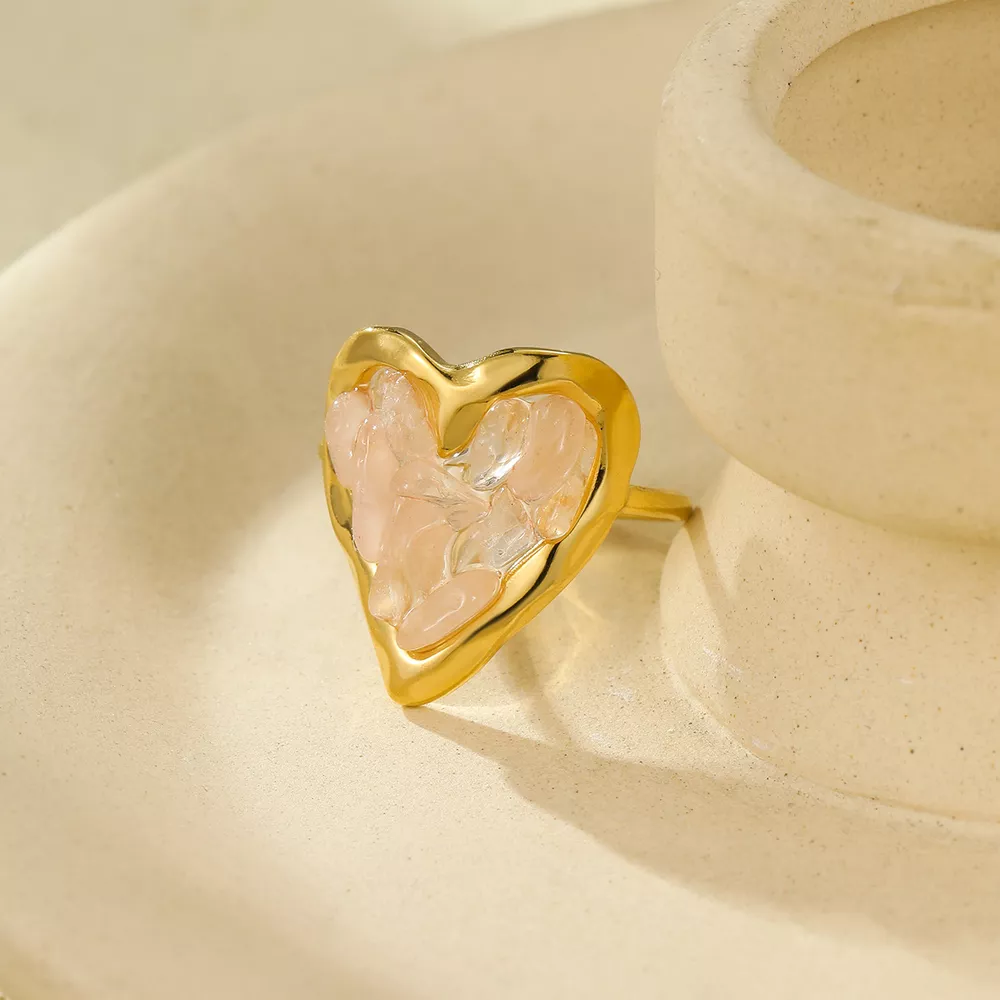 18K Gold-Plated Heart-Shaped Ring