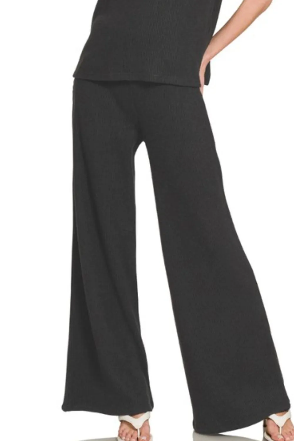 Rolled Sleeve Top and Pants Sweater Set, image 3