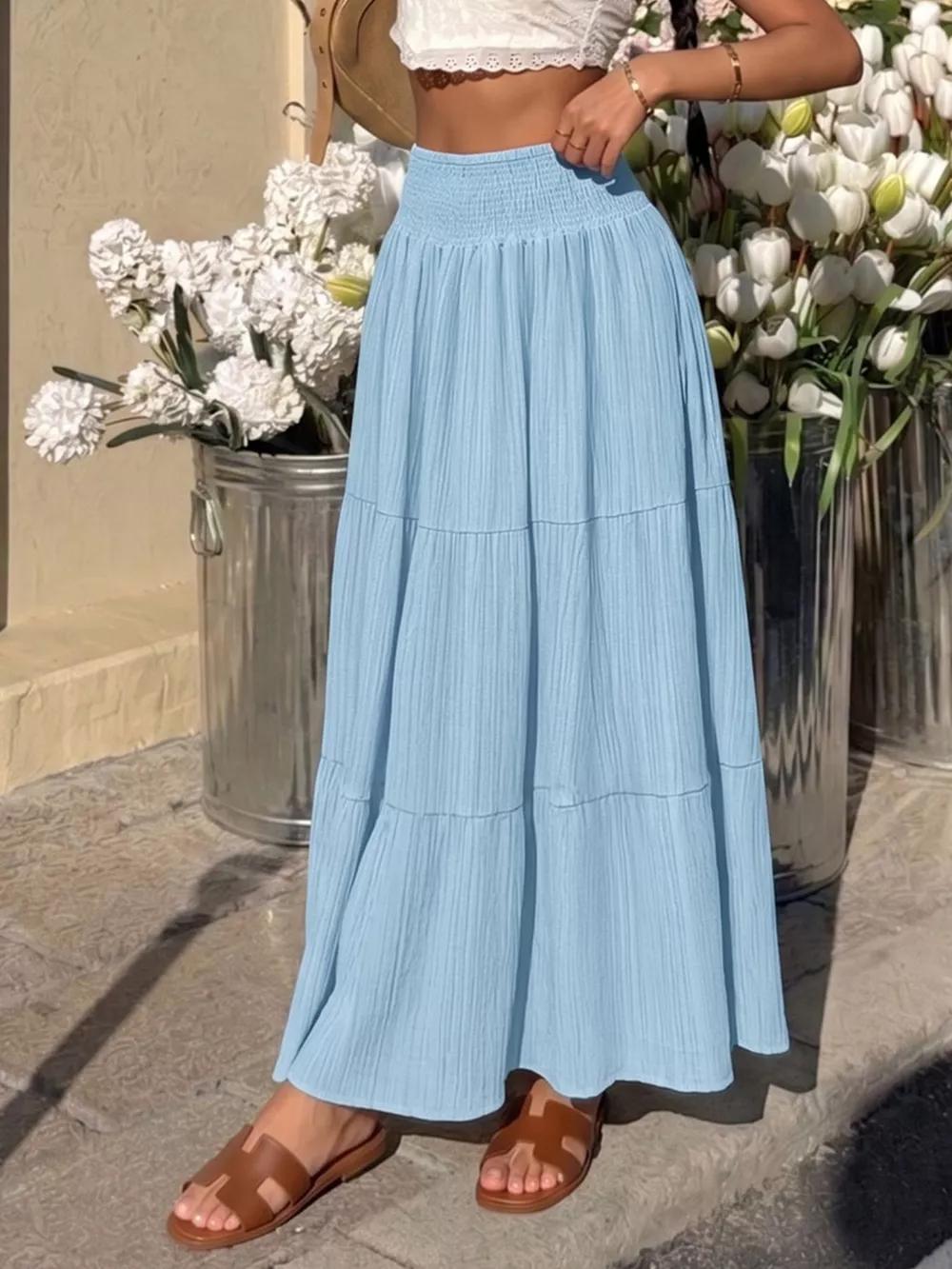 Tiered Flowy Maxi Skirt, image 6