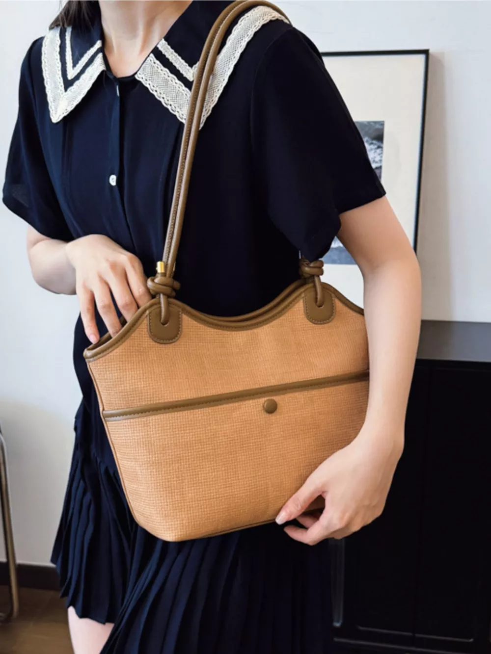 Knotted Strap Tote Bag, image 8