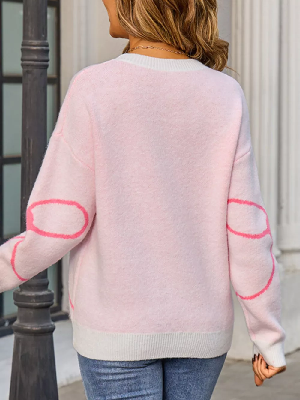 Floral Crew Neck Long Sleeve Sweater, image 6