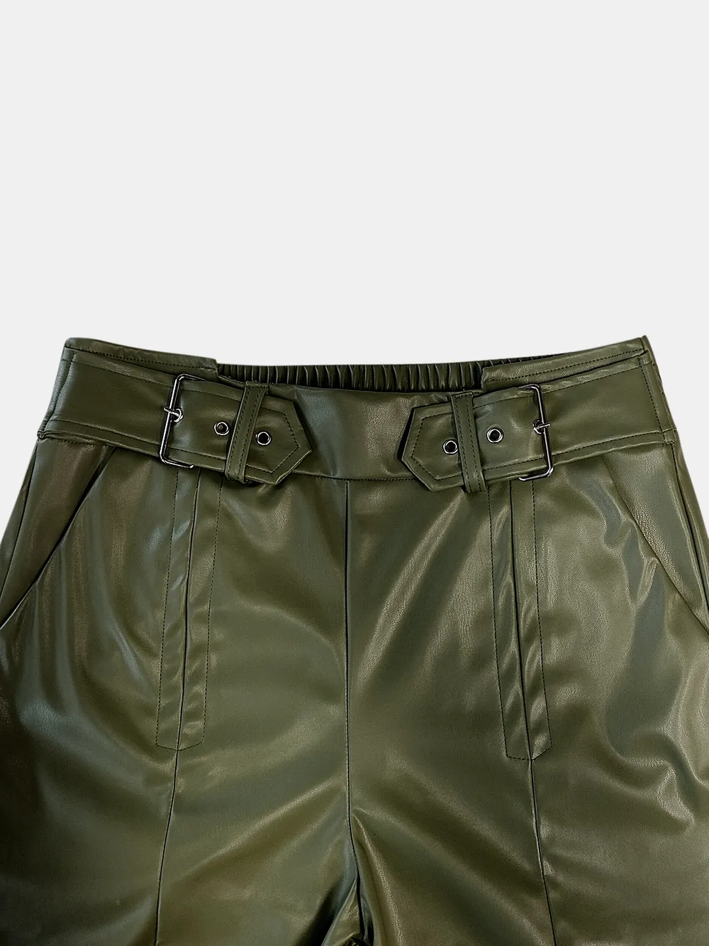 Half Elastic Waist Wide Leg Pants, image 3