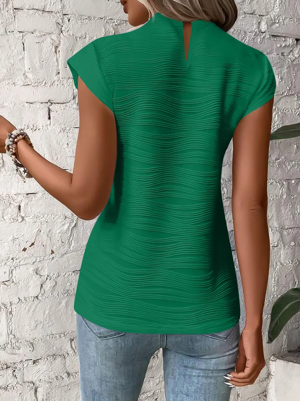 Mock Neck Cap Sleeve Top, image 15