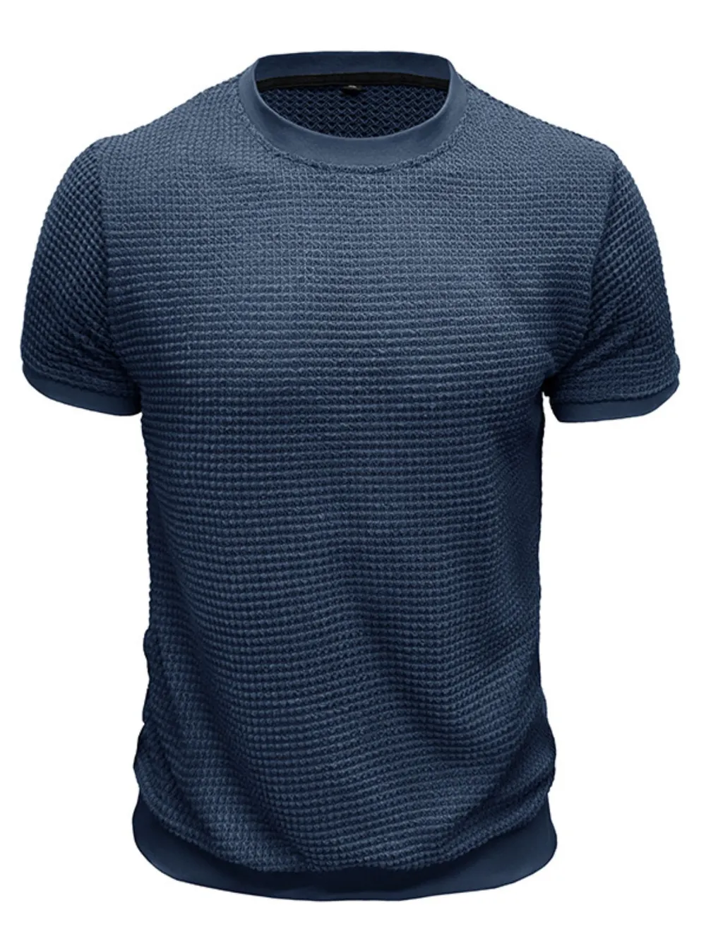 Men's Textured Knit Crew Neck T-Shirt, image 4