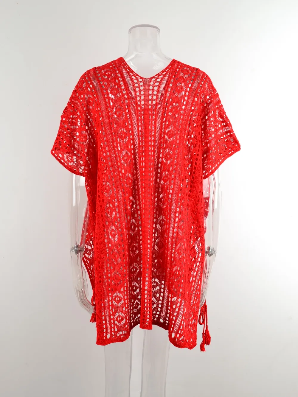 Cutout V-Neck Cover-Up with Tassel, image 27