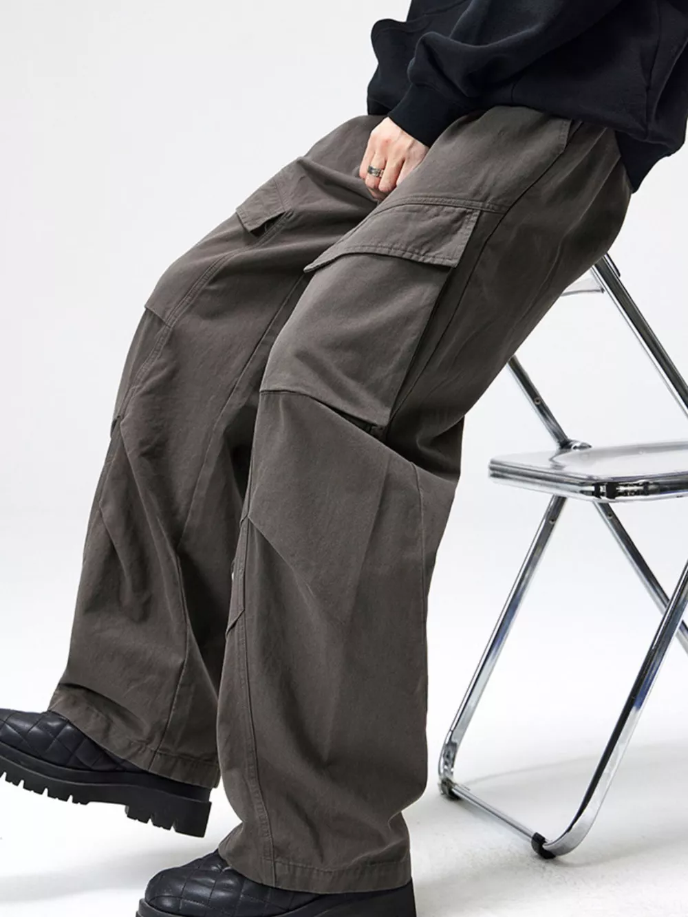 Men's Plus Size Cargo Utility Pants with Multiple Pockets, image 4