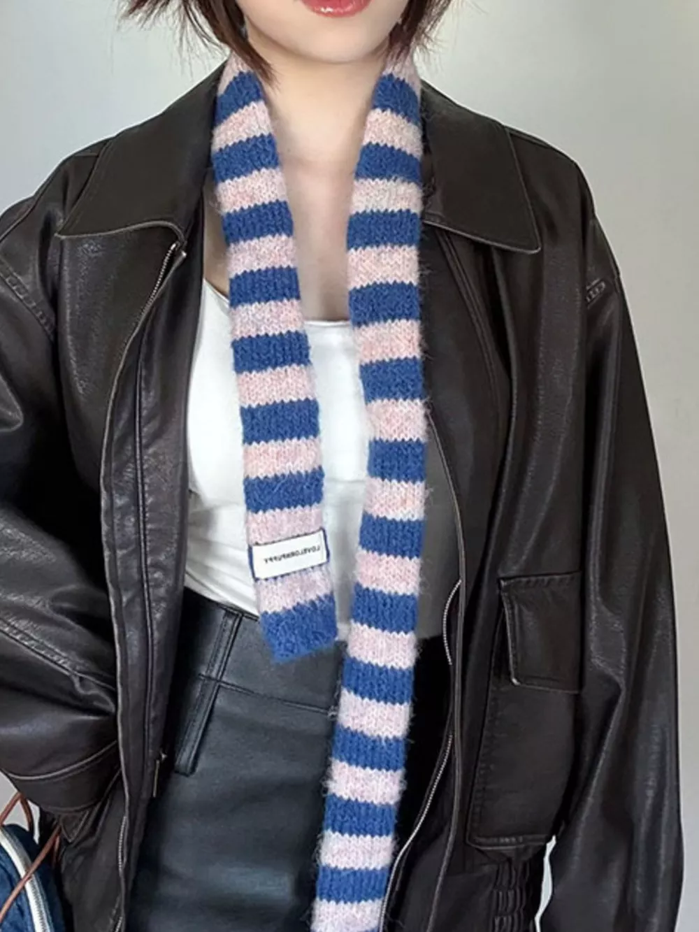 Striped Knitted Warm Scarf, image 8