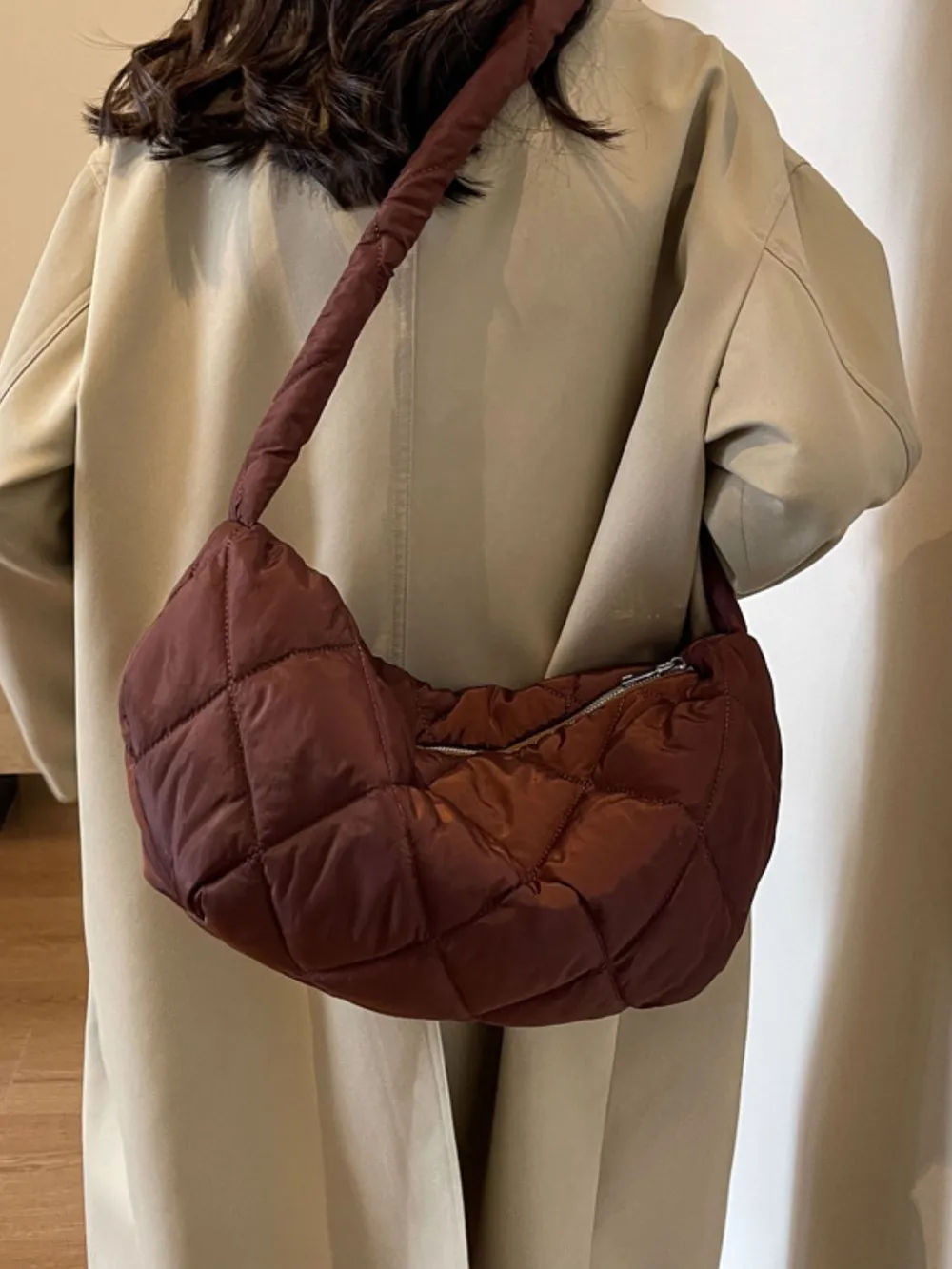 Quilted Polyester Crossbody Bag, image 4
