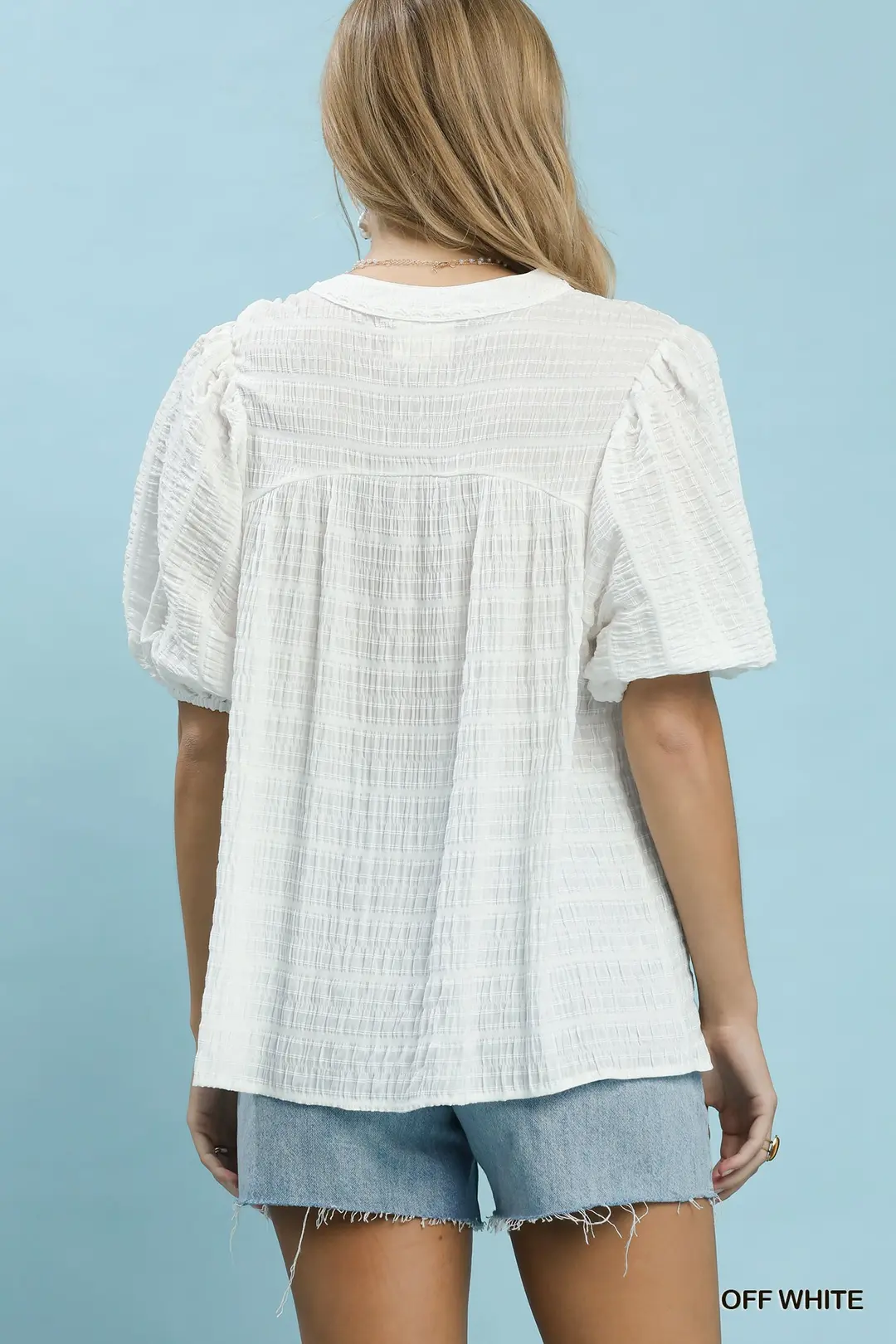 Textured Puff Sleeve Blouse, image 3